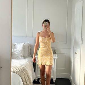 Abercrombie floral yellow dress
